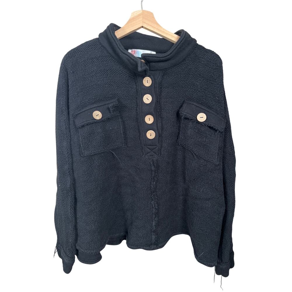 Free People Black Cowl Neck Women's Sweater Size XS